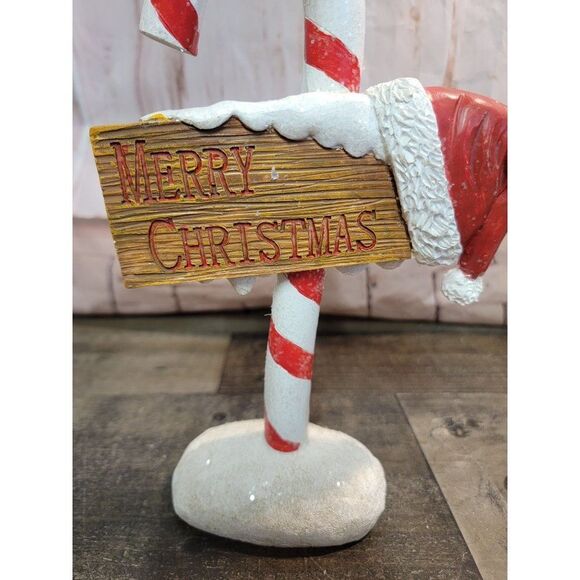 Merry Xmas santa hat candy cane snow glitter xmas figure decor - Picture 2 of 5